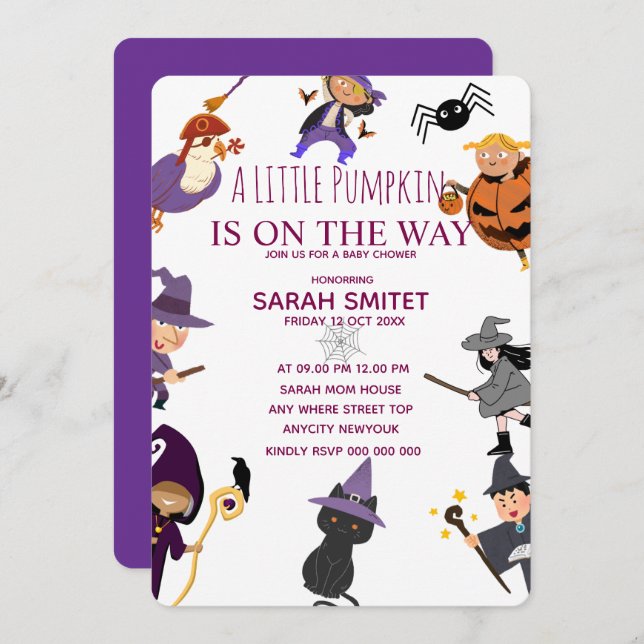 Todos os Monstros Convite de Aniversário, Hallowee (Frente/Verso)