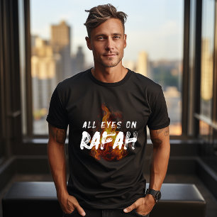 TODOS OS OLHOS NA camiseta preta RAFAH para o home