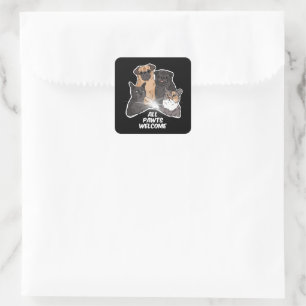 Todos os Pawts Bem-vindos aos adesivos redondos cl