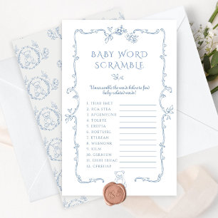 Toile Baby word Scramble chá de fraldas de ursinho