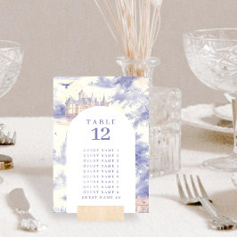 Toile de Jouy Arte Mapa de assentos Cartão de núme