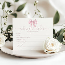 Toile de Jouy Bow advice and wishes bridal card