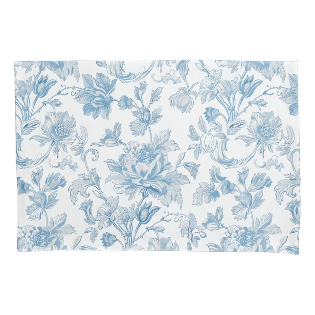 Toile-de-jouy Chinoiseries Blue Floral Pattern (Frente)