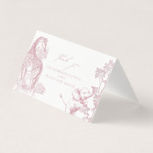 Toile de Jouy Safari Baby Shower Obrigado