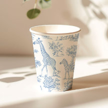 Toile de Jouy Safari Chá de fraldas azul
