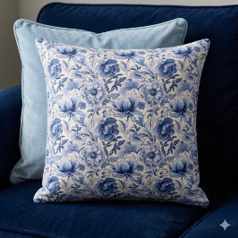 Toile de Jouy. Toile francesa azul. Almofada de la