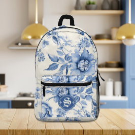 Toile Francês Floral Azul Personalizado