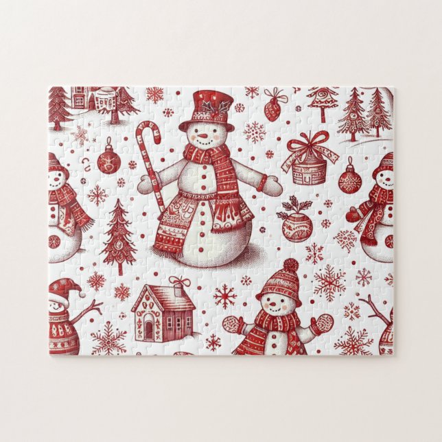 Toile Snowman Holiday Jigsee Quebra-cabeça (Horizontal)