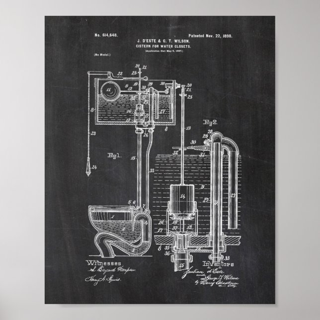 Toilet Cistern Patent Poster (Frente)