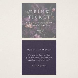 Token de Bar de Casamento de Bilhete das Flores Ro