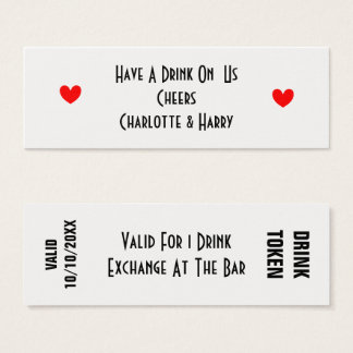 Token De Bebidas Para Convidados Personalizados