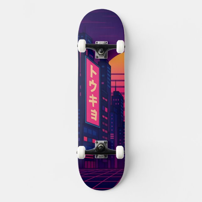 Tokyo Retro-Style Skateboard (Frente)