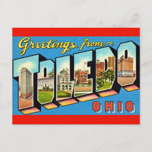 Toledo Ohio Cartão Postal Retrô