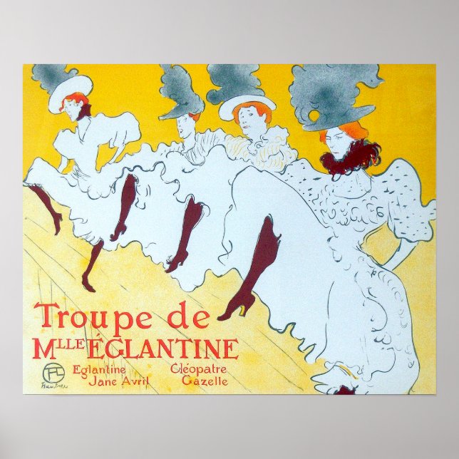 Tolouse-Lautrec Dancing Girls Yellow Poster Art (Frente)