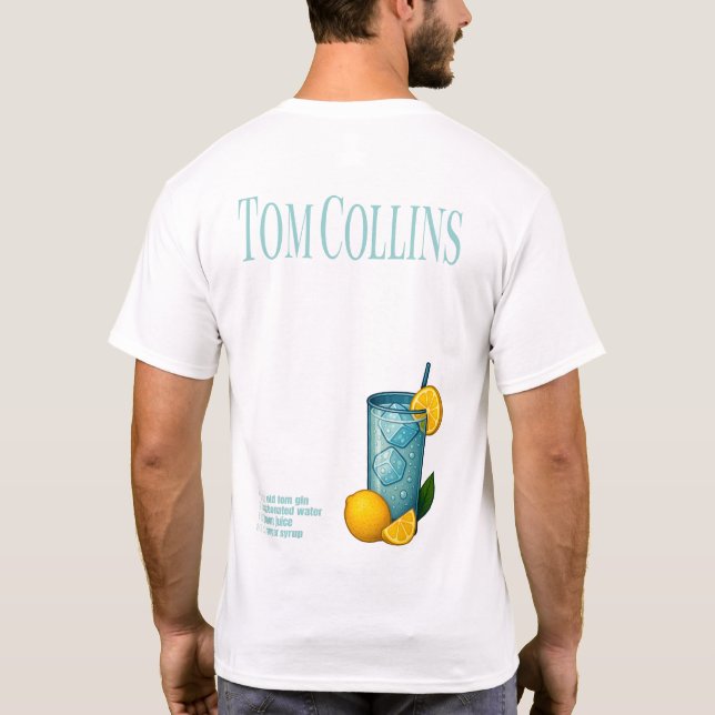 Tom Collins T-Shirt – Classic Gin Cocktail (Verso)