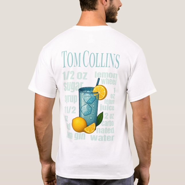 Tom Collins T-Shirt – Classic Gin Cocktail (Verso)