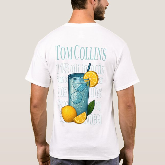 Tom Collins T-Shirt – Classic Gin Cocktail (Verso)