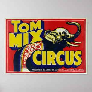 Tom Mix Circus - Poster de Circo Vintage