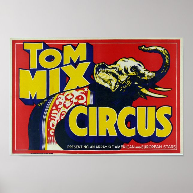 Tom Mix Circus - Poster de Circo Vintage (Frente)