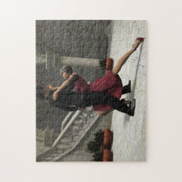 Toma dois ao quebra-cabeça de serra de vaivém do