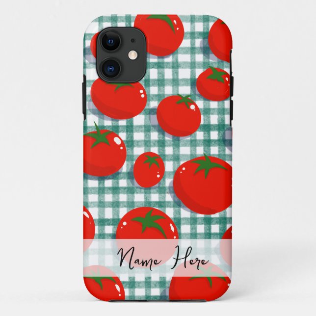 Tomate Personalizado em Capinha de Telefone Xadrez (Verso)
