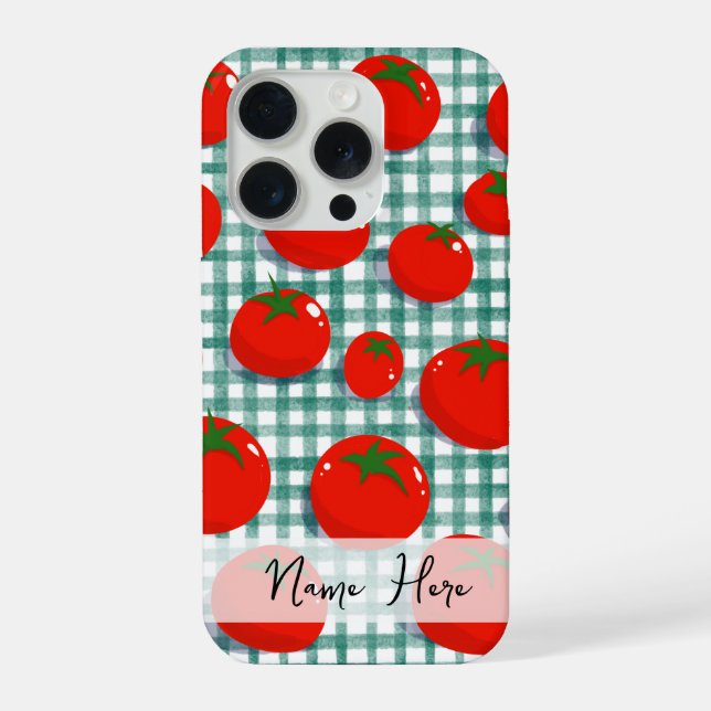 Tomate Personalizado em Capinha de Telefone Xadrez (Verso)