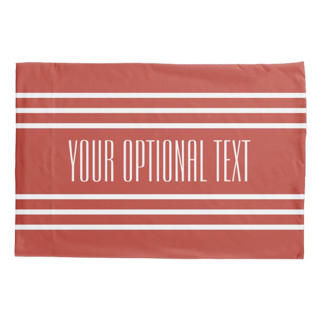 Tomate Red Strips travesseiros de texto personaliz (Verso)