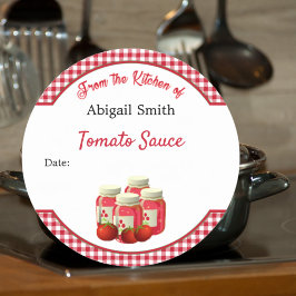 Tomates adesivos para conservas e Gingham