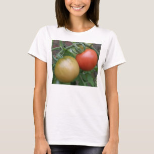Tomates vermelhos e laranja damas T camisa
