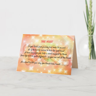 Tome a coração o cartão inspirado