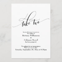 Tome Dois Cartão de Casamento Pós-Ponta Branco Ele