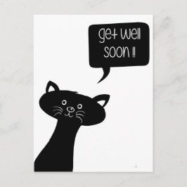 Tome logo! Cartão postal de gato preto fofo