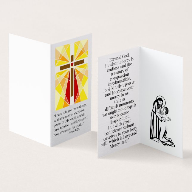 Tome o cartão de oração cardíaca (Interior e exterior)