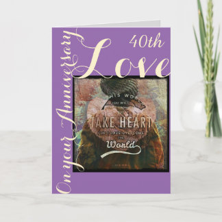 Tome o cartão do aniversário do coração 40th