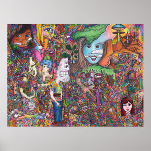 "Tome poster psicadélico da arte de um olhar"