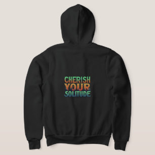"Tome Sua Solidão" Cheio-Zip Hoodie. Camiseta
