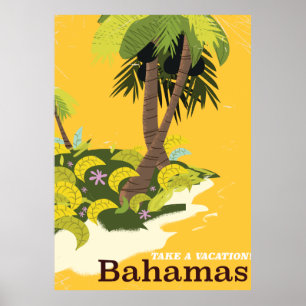 Tome um poster das viagens vintage de Bahamas das