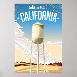 Tome um poster de viagens Trip Retro California