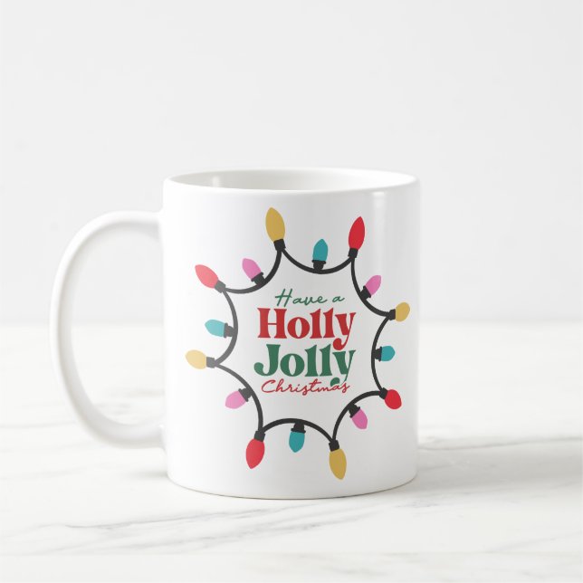 Tome uma caneca de café holly jolly chritmas (Esquerda)