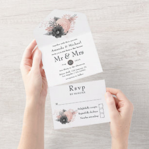 Tonalidade Pastel e Floral de Carvão Casamento Rús
