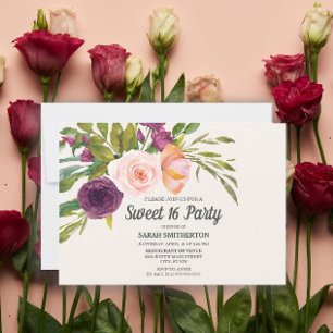 Tonalidade Rosa Roxo Floral Aquarela Doce 16