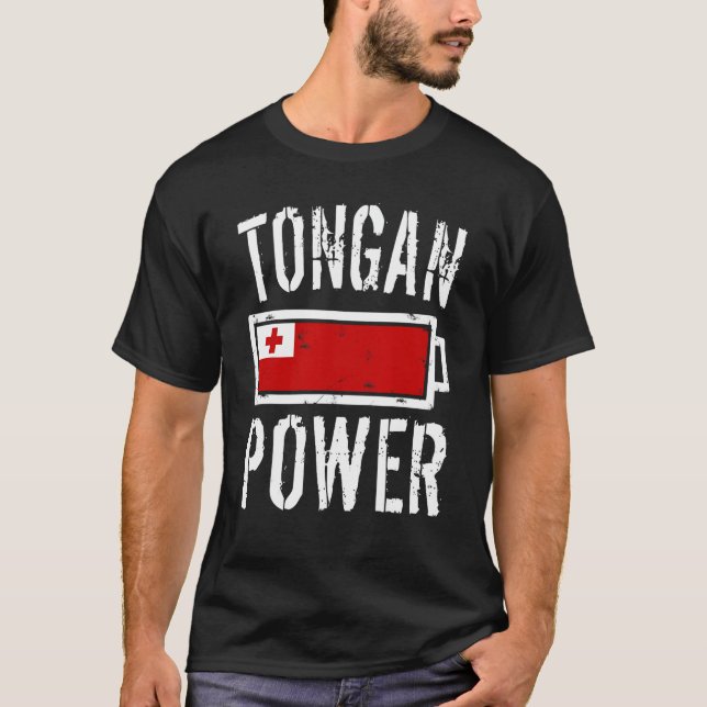 Tonga Flag T-Shirt Tongan Battery Proud Tee (Frente)