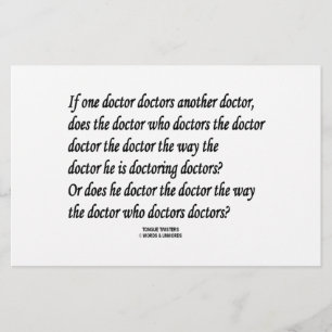 Tongue Twister Doutor Médicos Outro Médico