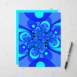 Tons de Azul Arte Fractal Abstrata Moderna