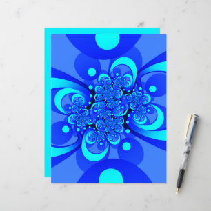 Tons de Azul Arte Fractal Abstrata Moderna