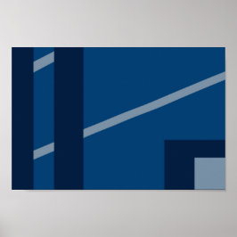 Tons de azul Impressão, Poster de papel de valor (