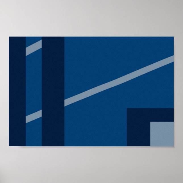 Tons de azul Impressão, Poster de papel de valor ( (Frente)