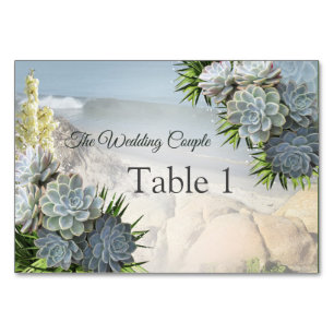 Tons de Azul Pálido Suculentos - Cartões de mesa