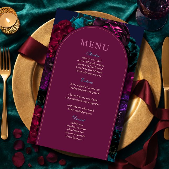 Tons de joia chic tons de marinho floral burgundy  (Criador carregado)