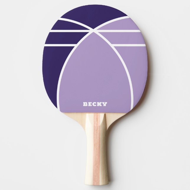 Tons de Roxo Raquete de Ping Pong Personalizada (Frente)